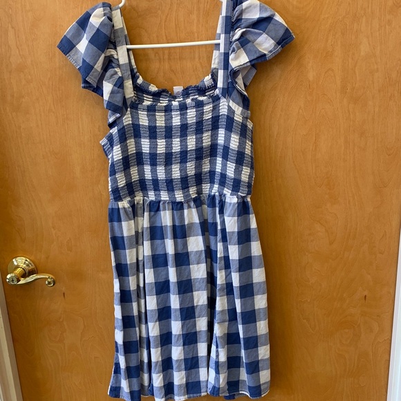 Old Navy Dresses & Skirts - Old Navy Blue and White Checkered Mini Flair Dress